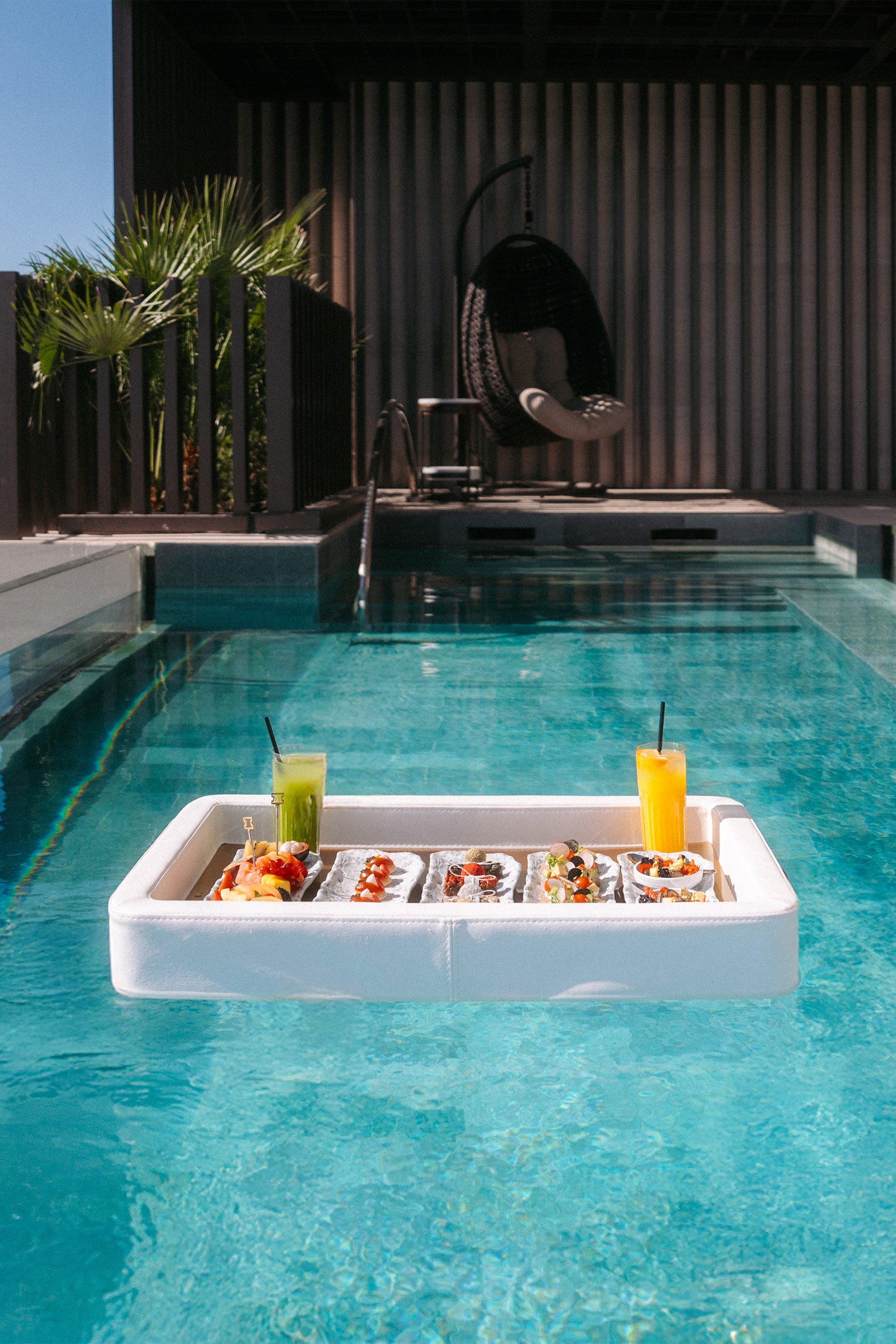 Dining at the pool